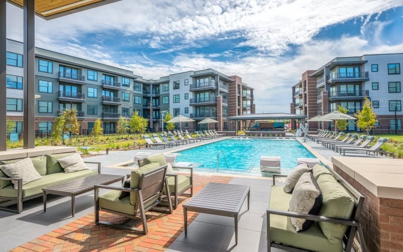 poolside seating area